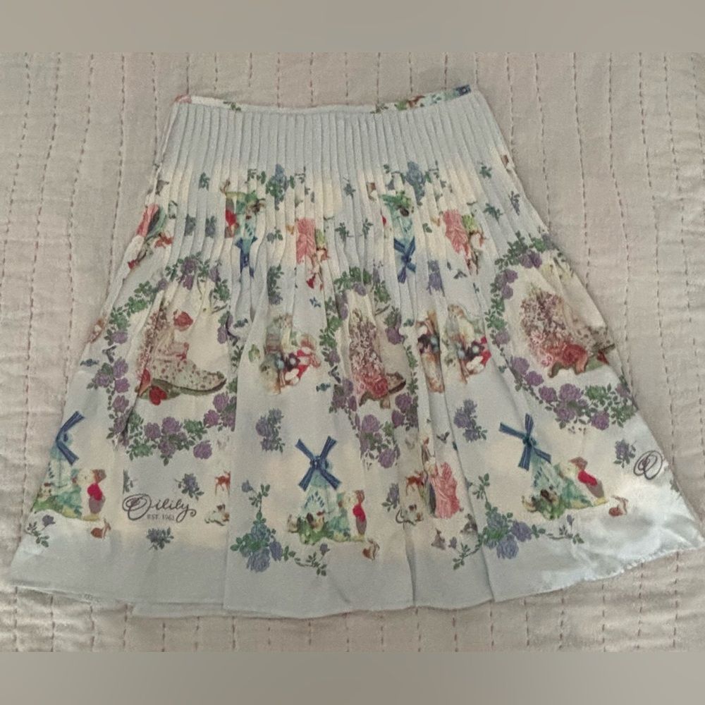 Oilily Silk - Floral Skirt. Size 8.